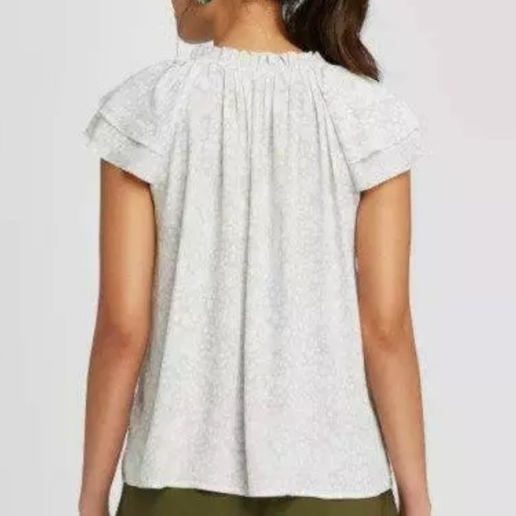 A New Day Short Flutter Sleeve Animal Print Top XL - Picture 4 of 12